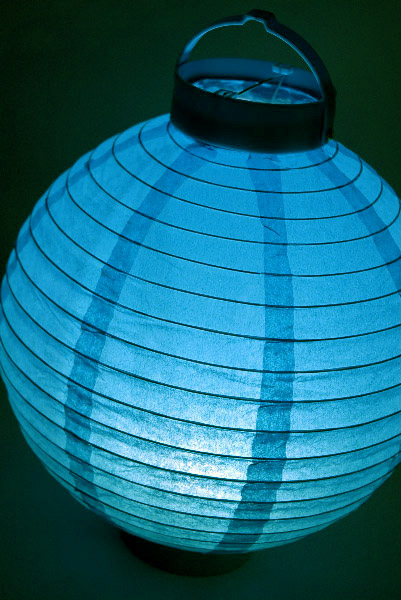 Battery operated blue lantern