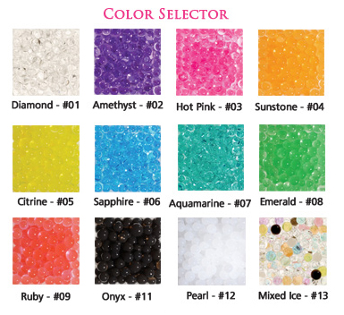 Color selection of aquagems