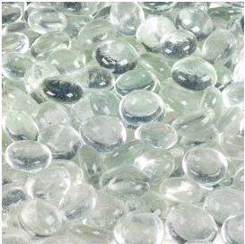 Flat Glass Marbles/Pebbles for Vase Filler Etc 10 Lb Clear, 3/4" ~900 PCs